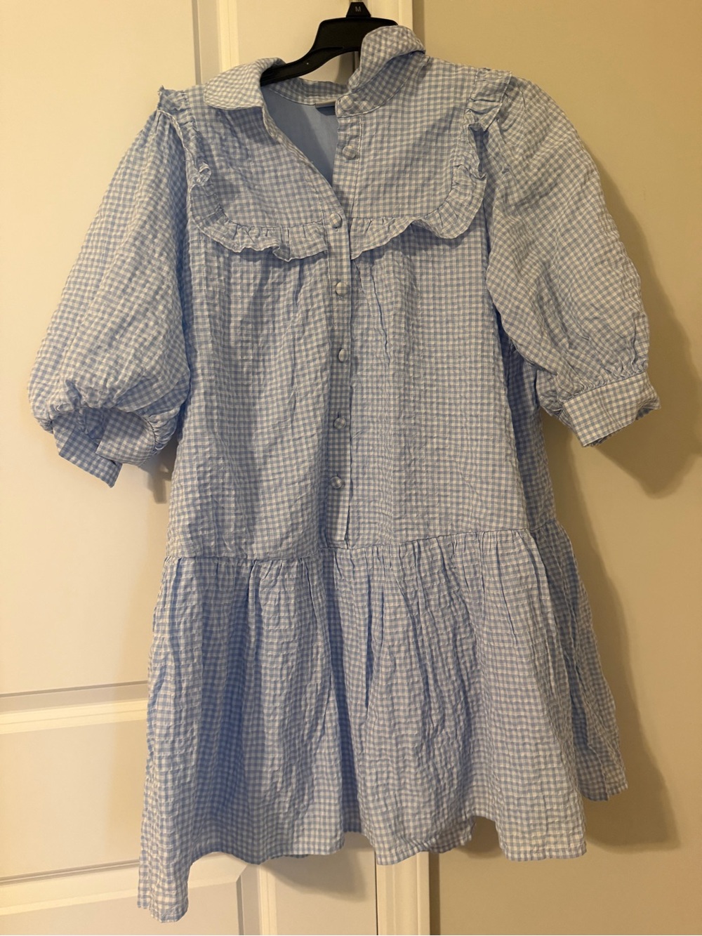 Sandy Liang x Target Gingham Shirt Dress Blue and White Checkered Size Small